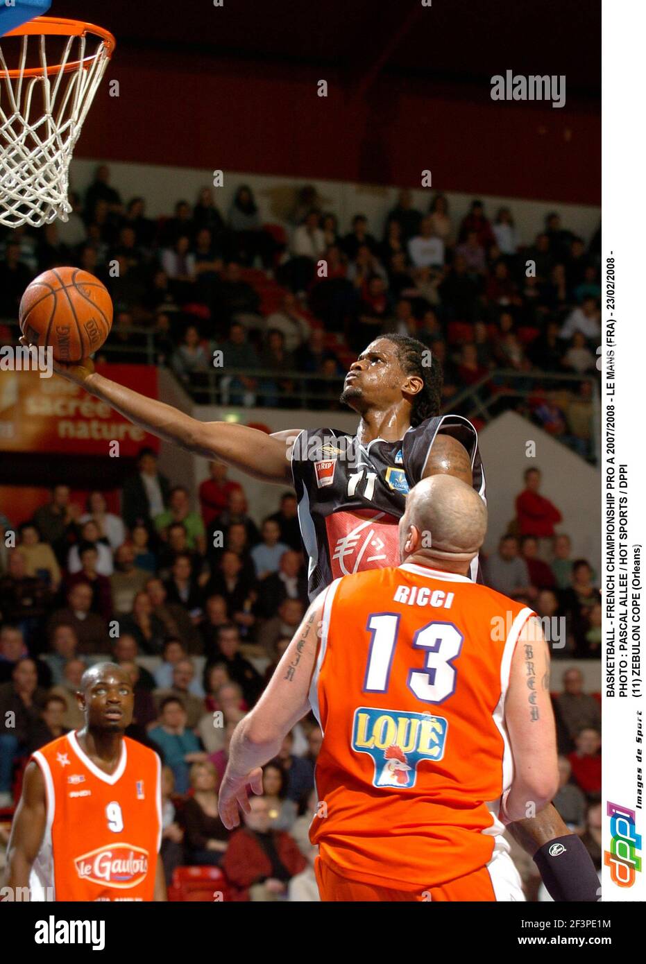 BASKETBALL - CAMPIONATO FRANCESE PRO A 2007/2008 - LE MANS (FRA) - 23/02/2008 - PHOTO : PASCAL ALLEE / HOT SPORTS / DPPI (11) ZEBULON COPE (ORLEANS) Foto Stock