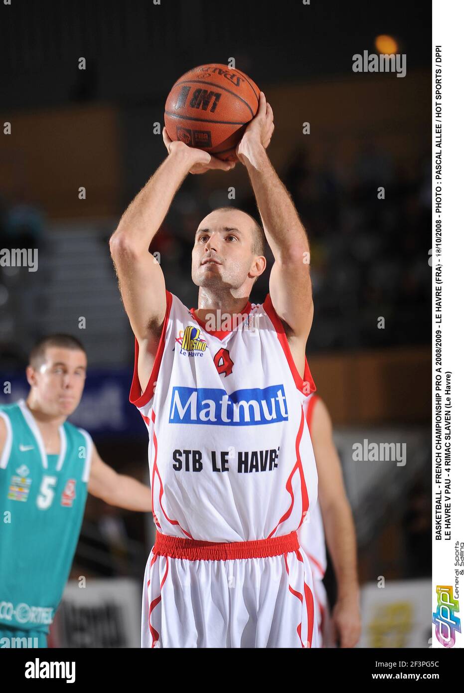 BASKETBALL - CAMPIONATO FRANCESE PRO A 2008/2009 - LE HAVRE (FRA) - 18/10/2008 - PHOTO : PASCAL ALLEE / HOT SPORTS / DPPI LE HAVRE V PAU - 4 RIMAC SLAVEN (LE HAVRE) Foto Stock