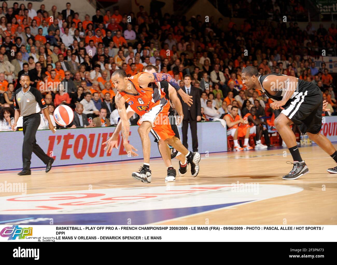 BASKETBALL - PLAY OFF PRO A - CAMPIONATO FRANCESE 2008/2009 - LE MANS (FRA) - 09/06/2009 - PHOTO : PASCAL ALLEE / HOT SPORTS / DPPI LE MANS V ORLEANS - DEWARICK SPENCER : LE MANS Foto Stock