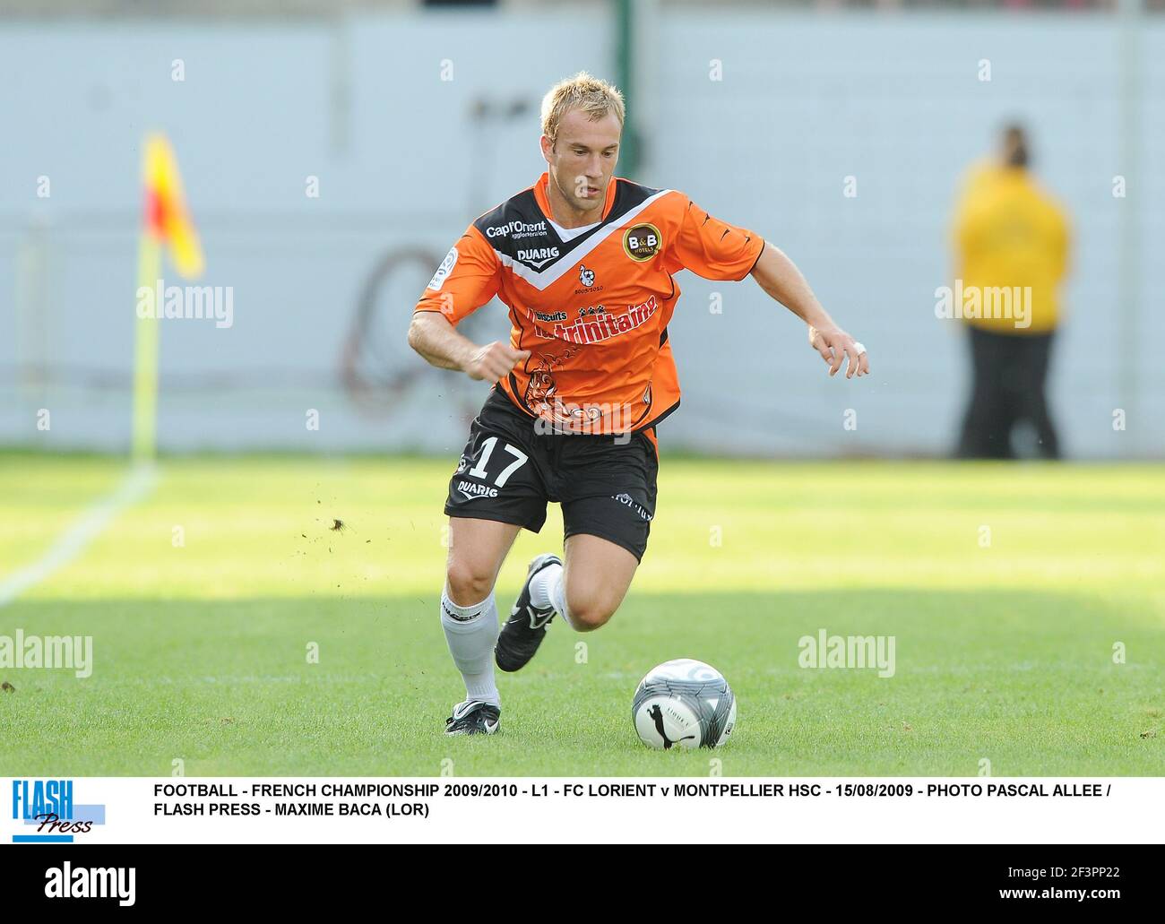 CALCIO - CAMPIONATO FRANCESE 2009/2010 - L1 - FC LORIENT V MONTPELLIER HSC - 15/08/2009 - FOTO PASCAL ALLEE / PRESSIONE FLASH - MAXIME BACA (LOR) Foto Stock