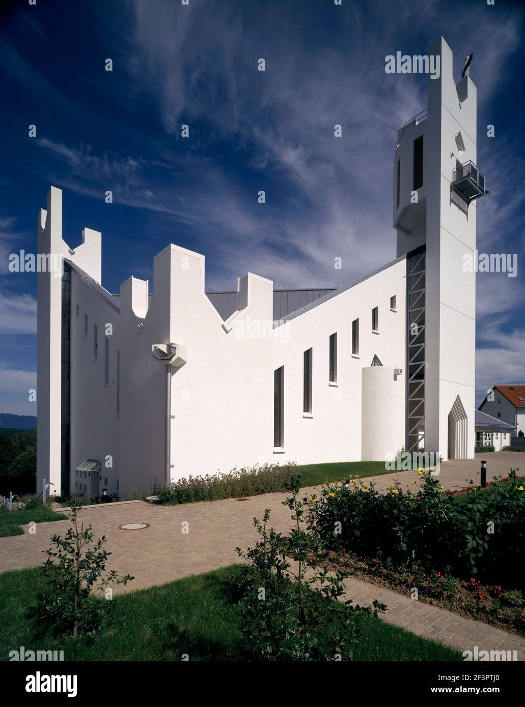 Gemeindezentrum Kalten-Beuggen, Vorderansicht Kirche, Kirche und Gemeindezentrum Foto Stock