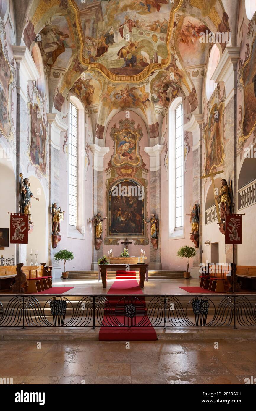 Chorraum und Hochaltar, Reute, Franziskanerinnenkloster, Wallfahrtskirche zur Guten Beth Foto Stock