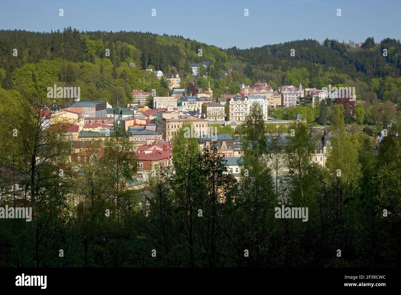 Marienbad Tschechische Republik  erbaut ca. 1813 - 1827 Aussichtspunkt Karola, Marienbad, Kuranlage Foto Stock