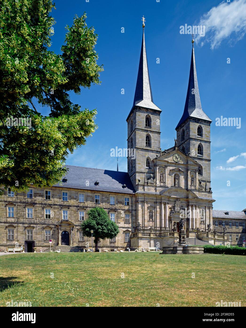 Michaelskirche Westfassade, Bamberga, Kloster St Foto Stock
