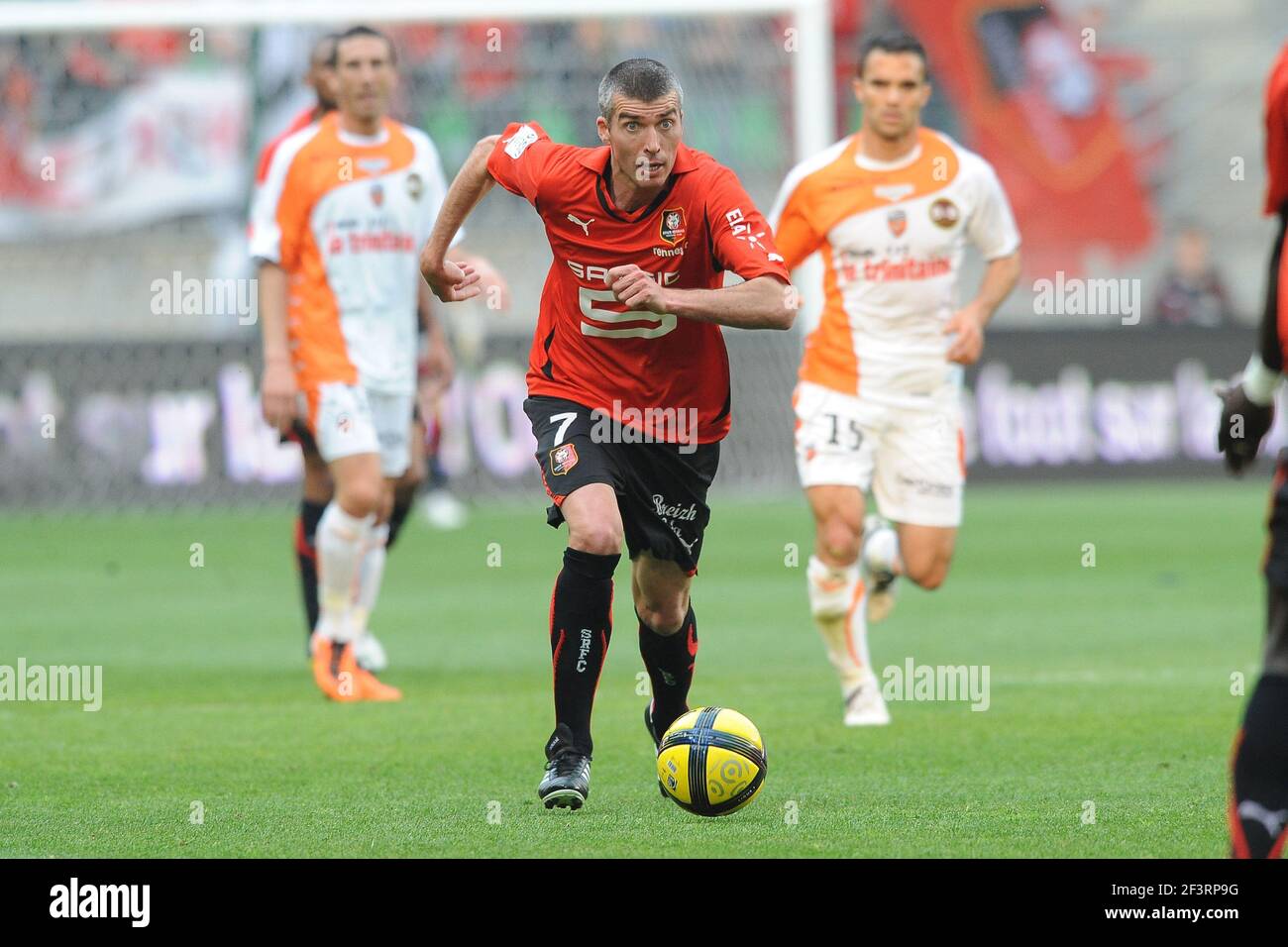 CALCIO - CAMPIONATO FRANCESE 2010/2011 - L1 - STADE RENNAIS V FC LORIENT - 16/04/2011 - FOTO PASCAL ALLEE / DPPI - JEROME LEROY (REN) Foto Stock