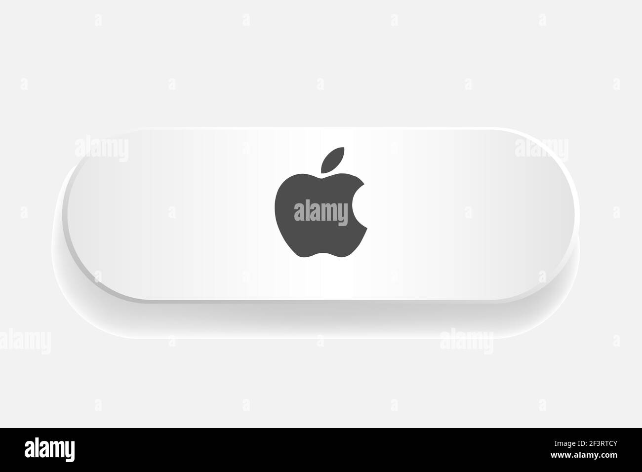 Simbolo del logo Apple sul pulsante bianco. Illustrazione Vettoriale