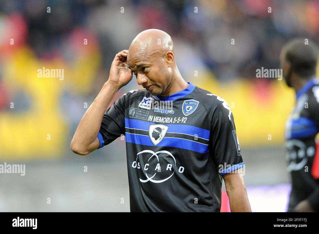 CALCIO - CAMPIONATO FRANCESE 2011/2012 - LE MANS FC V SC BASTIA - 4/05/2015 - FOTO PASCAL ALLEE / DPPI - Jacques Désiré PERIATAMBEE (BAS) Foto Stock