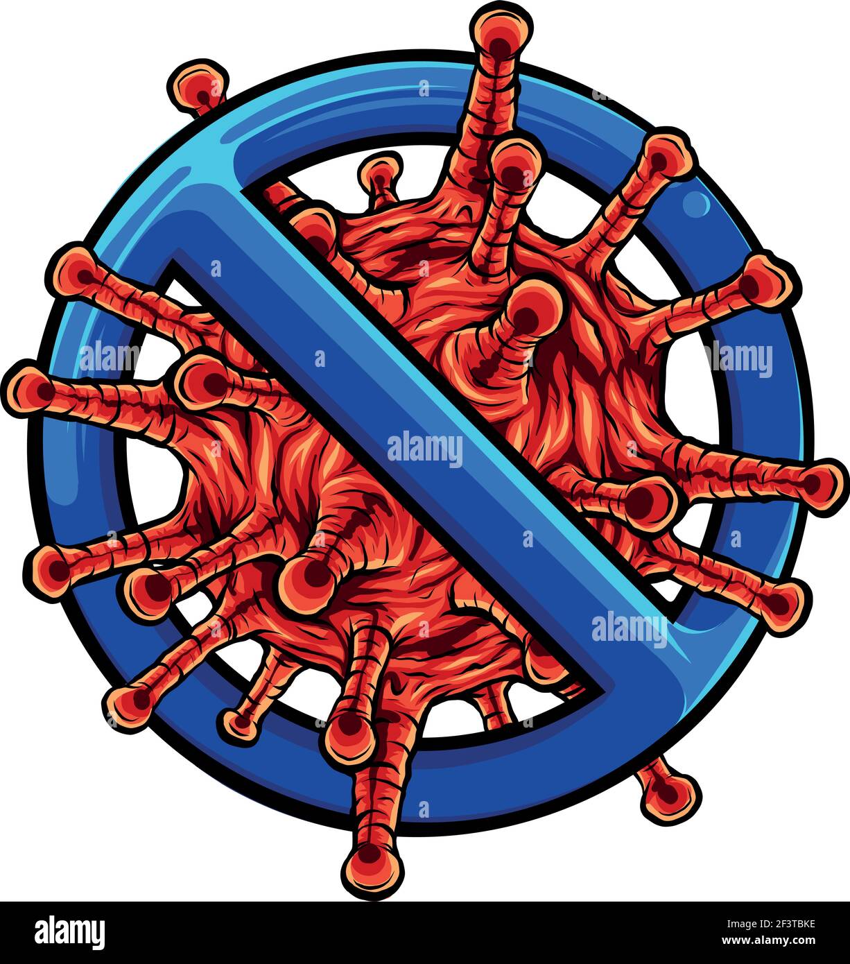 virus con segno di ban vettore illustrazione Illustrazione Vettoriale virus con segno di ban vettore illustrazione Illustrazione Vettoriale