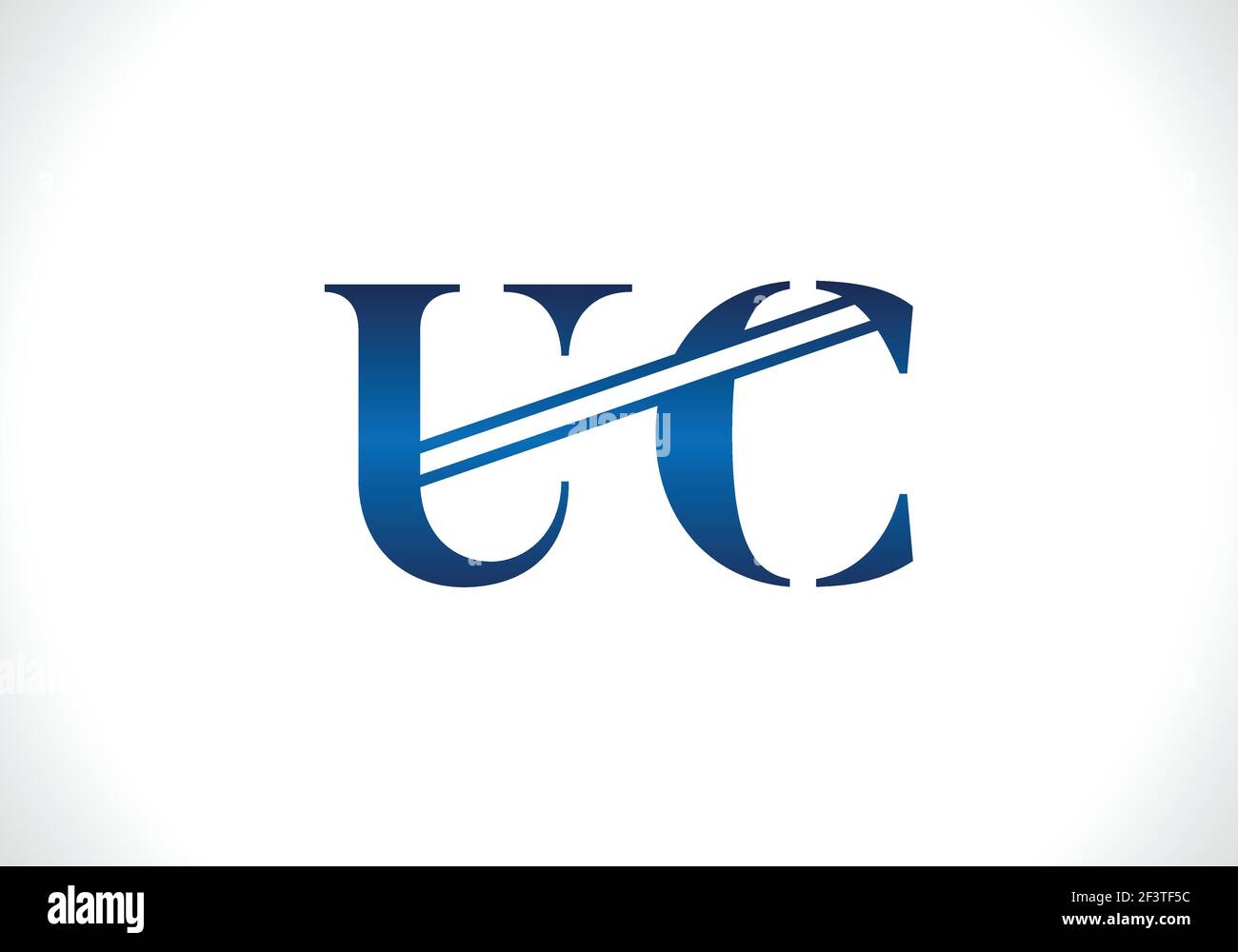 U C Letter Logo Design. Vettore icone lettere U C creative. Illustrazione Vettoriale