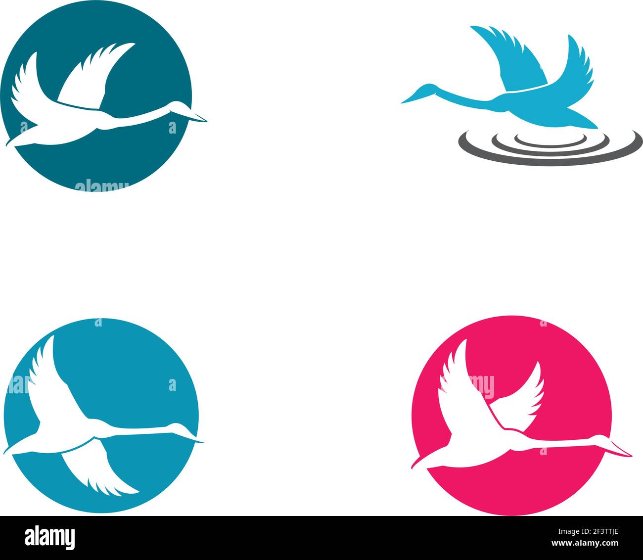 Logo Swan modello icona vettore disegno illustrazione Illustrazione Vettoriale