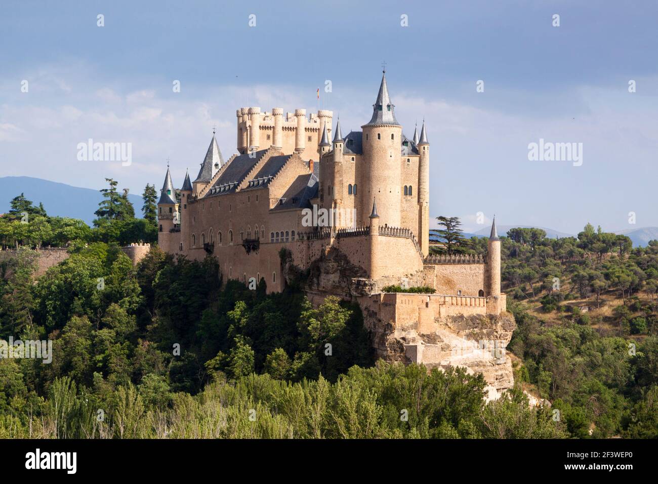 Segovia, città monumentale. Alcazar, cattedrale e chiese Foto Stock