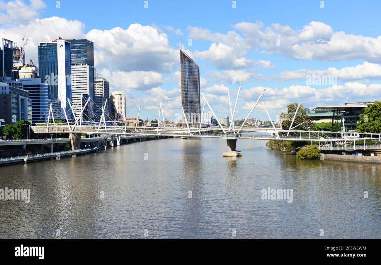 Kurilpa Bridge sul fiume Brisbane, Queensland, Australia. Foto Stock