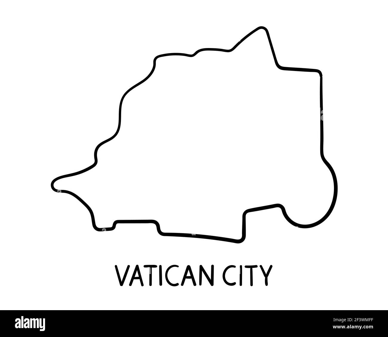 Città del Vaticano mappa politico. Città Stato in Italia a Roma con i confini nazionali, importanti edifici e attrazioni e giardini Foto stock - Alamy