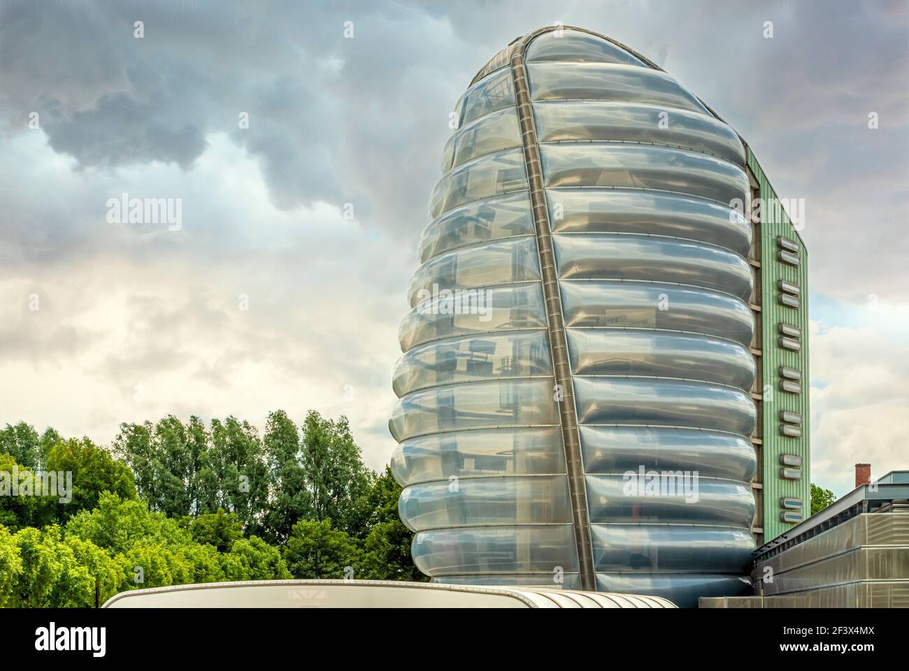 Rocket Tower del National Space Center di Leicester, Inghilterra, Regno Unito Foto Stock