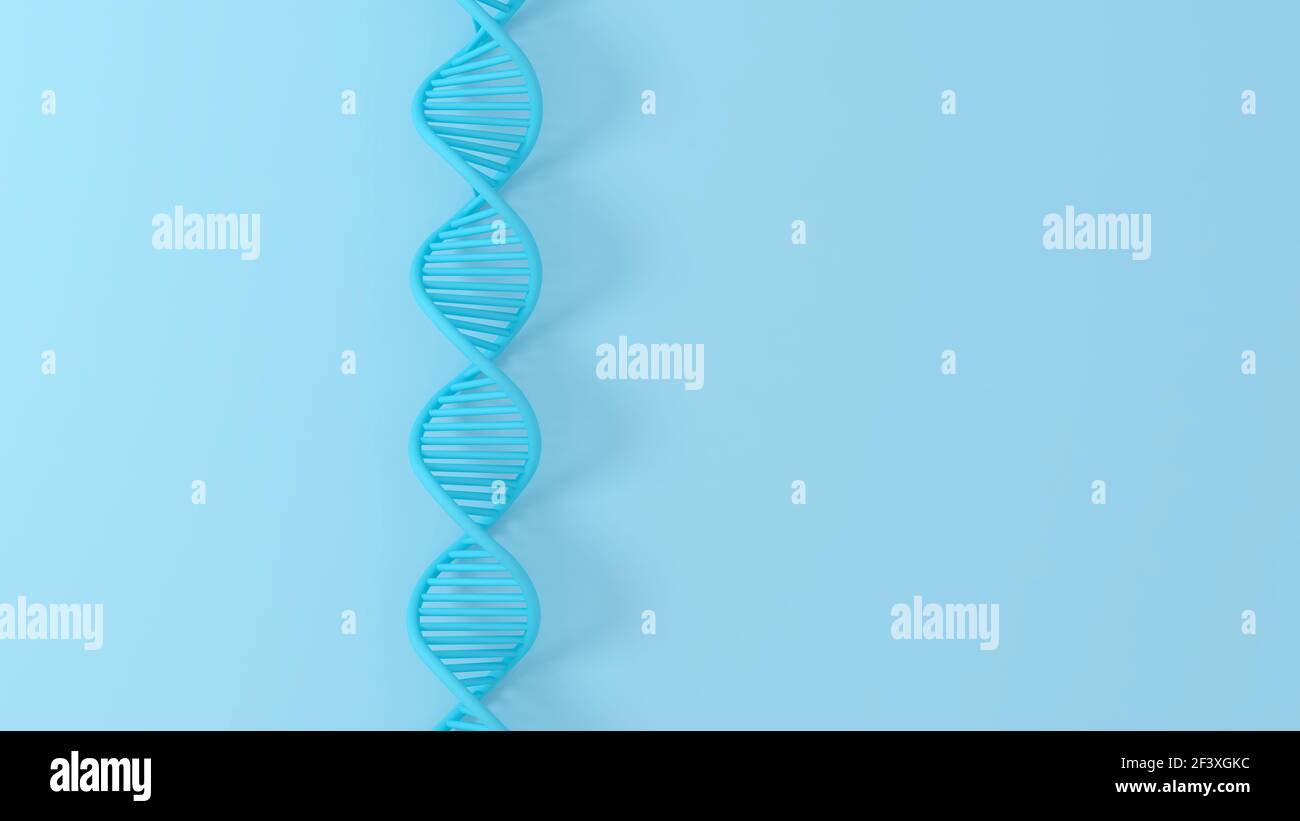 Blue 3D DNA Strand con spazio di ombra e copia Foto Stock