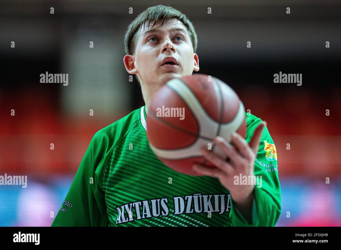2021-03-17. Matas Jucikas - Basketball player lituano, BC Dzukija, Alytus Foto Stock