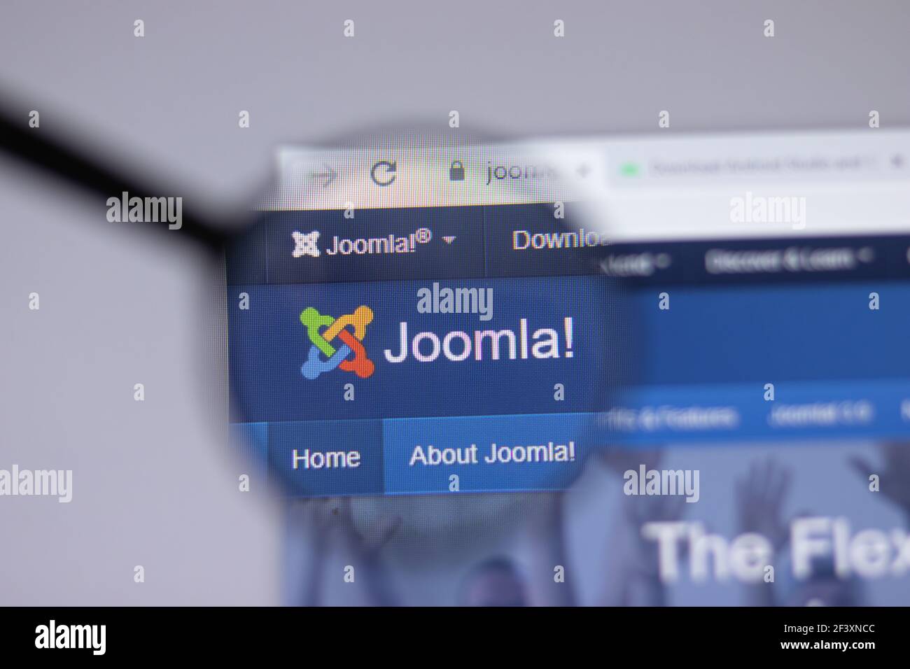 New York, USA - 18 Marzo 2021: Icona del logo della società Joomla sul sito, Editoriale illustrativo Foto Stock