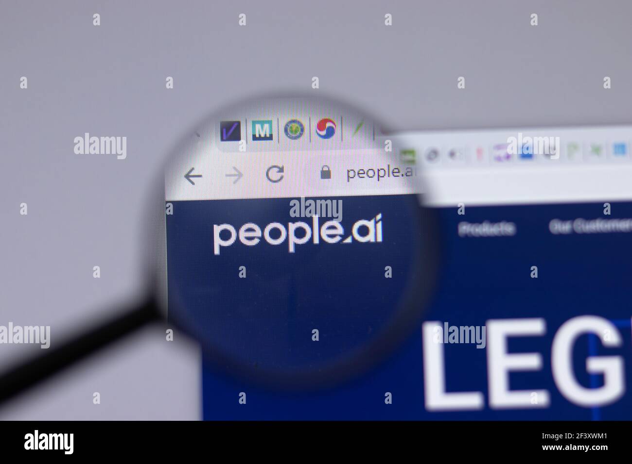 New York, USA - 18 Marzo 2021: Icona del logo della società People.ai sul sito web, Editoriale illustrativo Foto Stock