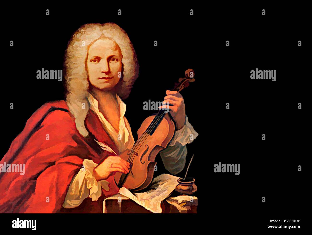 Antonio Lucio Vivaldi, 1678 – 1741, compositore barocco italiano, violinista virtuoso Foto Stock