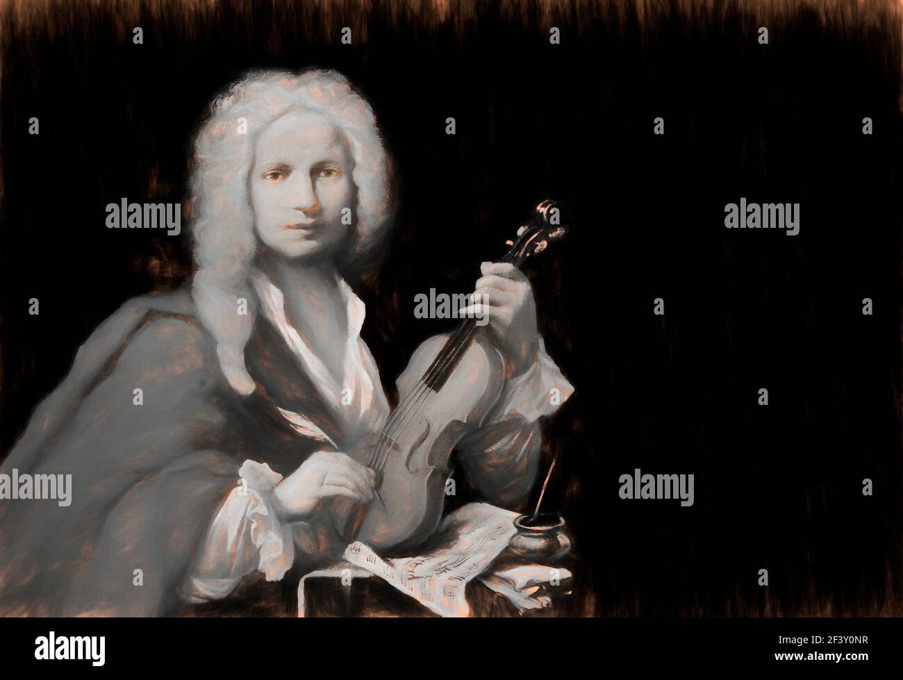 Antonio Lucio Vivaldi, 1678 – 1741, compositore barocco italiano, violinista virtuoso Foto Stock