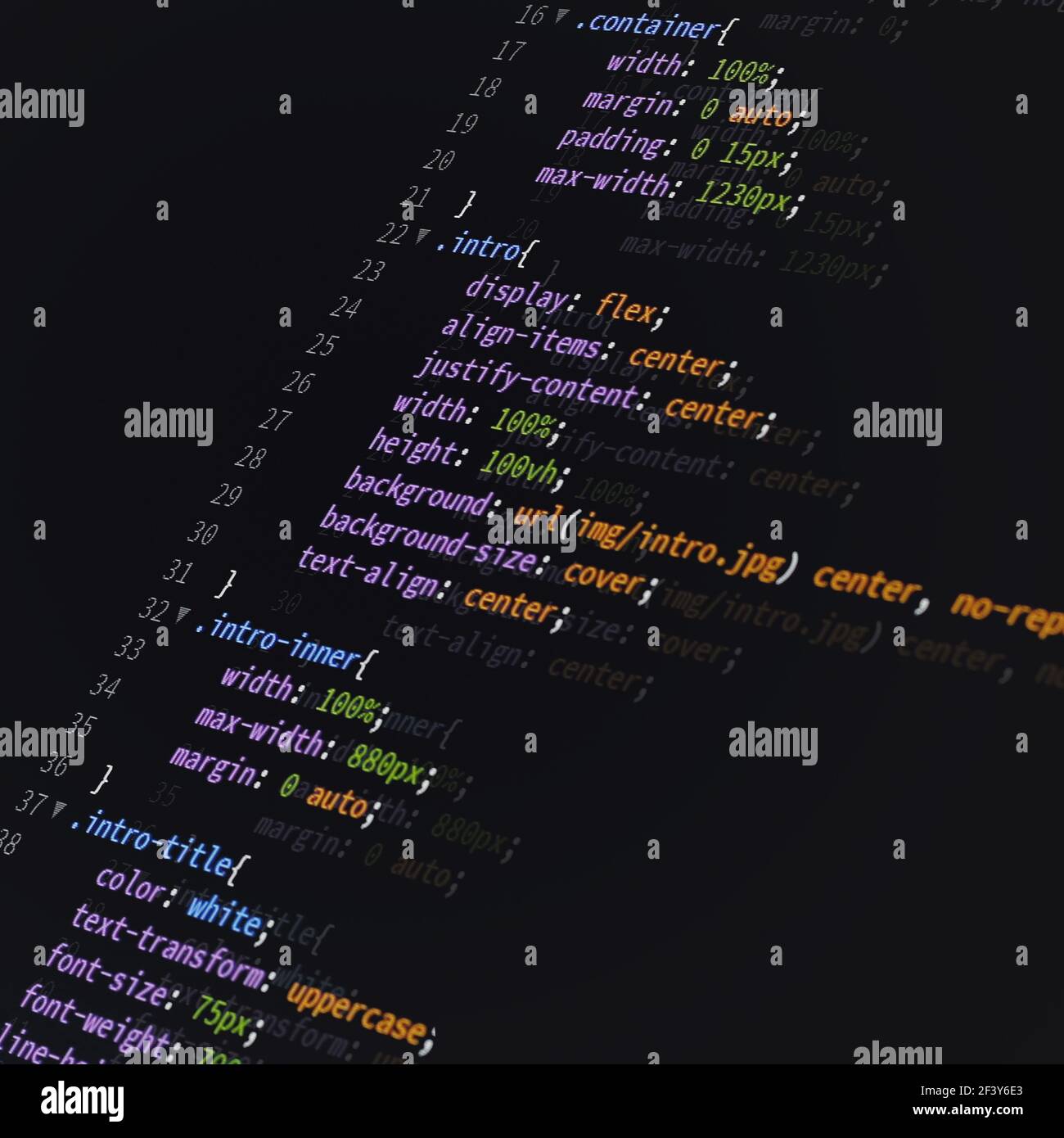 css front-end web sviluppo di linguaggio di programmazione per la codifica di siti web. sfondo di supporti misti Foto Stock
