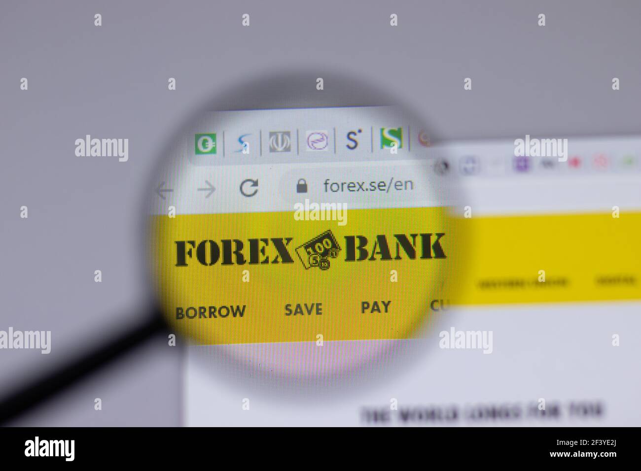 New York, USA - 18 marzo 2021: Icona del logo della società Forex Bank sul sito Web, Editoriale illustrativo Foto Stock