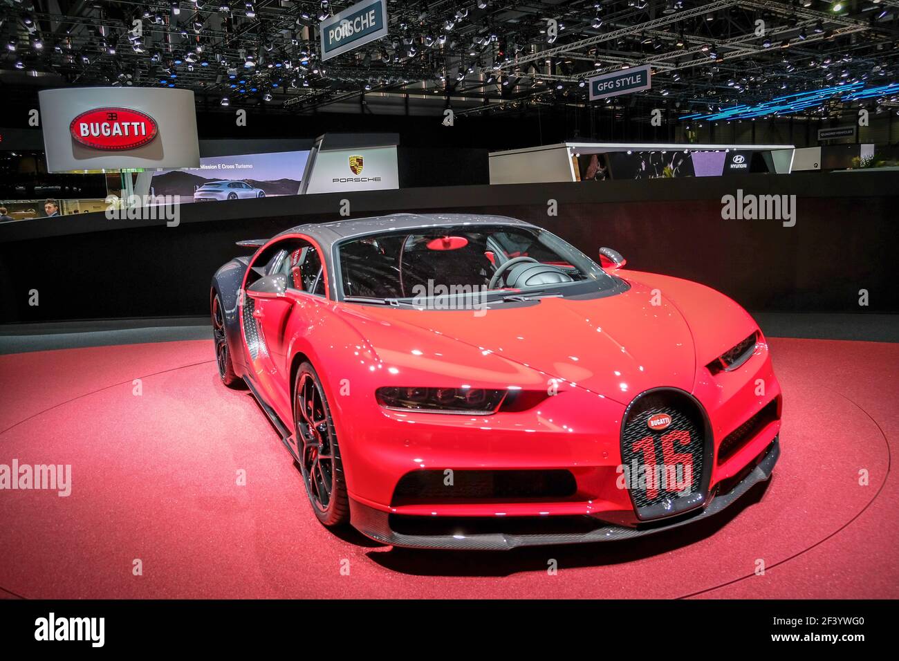 BUGATTI - Chiron Sport durante il Motorshow internazionale di Ginevra, Svizzera, dal 5 al 9 marzo 2018 - Foto : Alexandre Guillaumot / DPPI Foto Stock