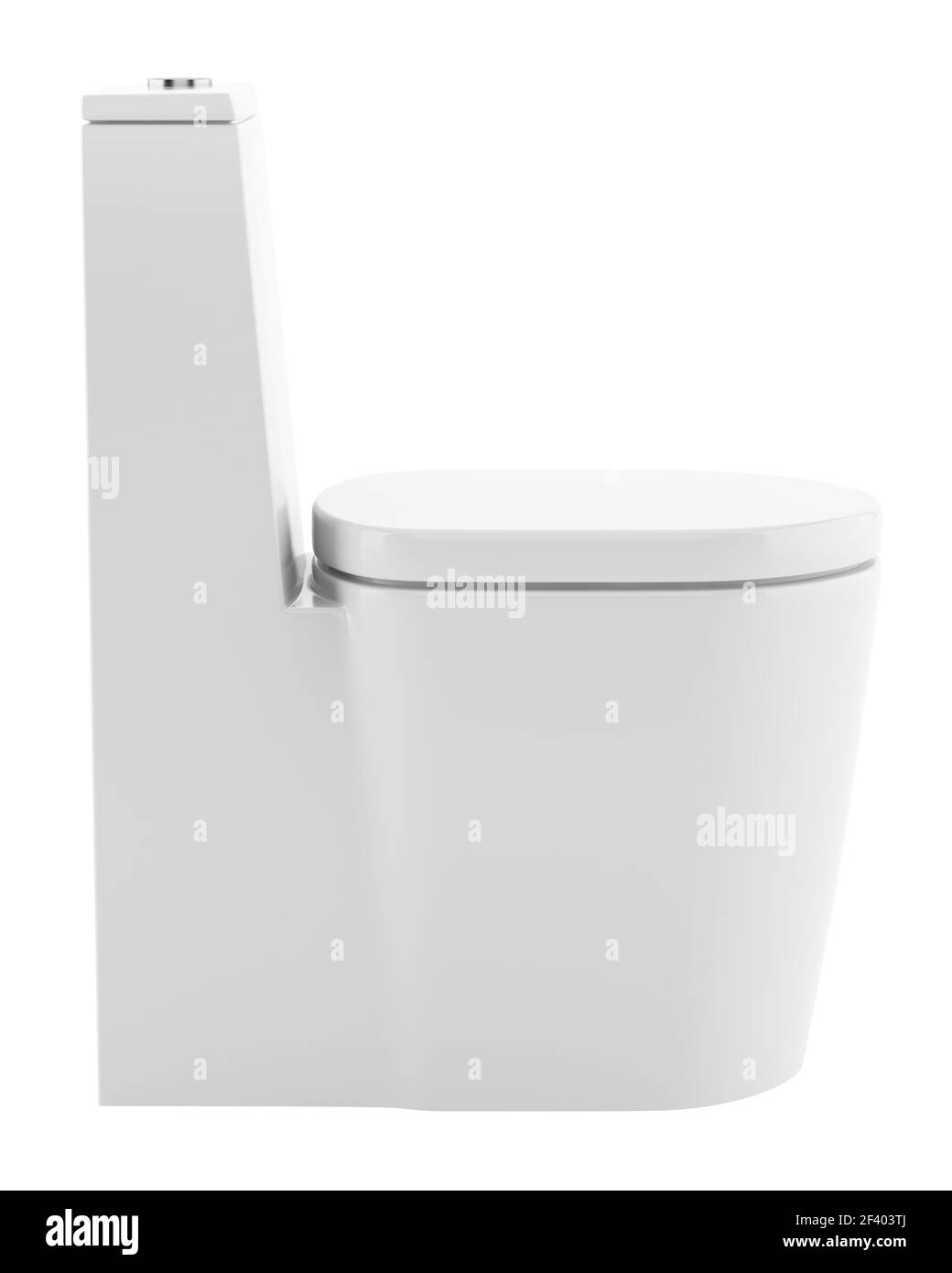 moderna ciotola wc isolata su sfondo bianco. illustrazione 3d. moderno recipiente per wc isolato su sfondo bianco. 3d ill Foto Stock