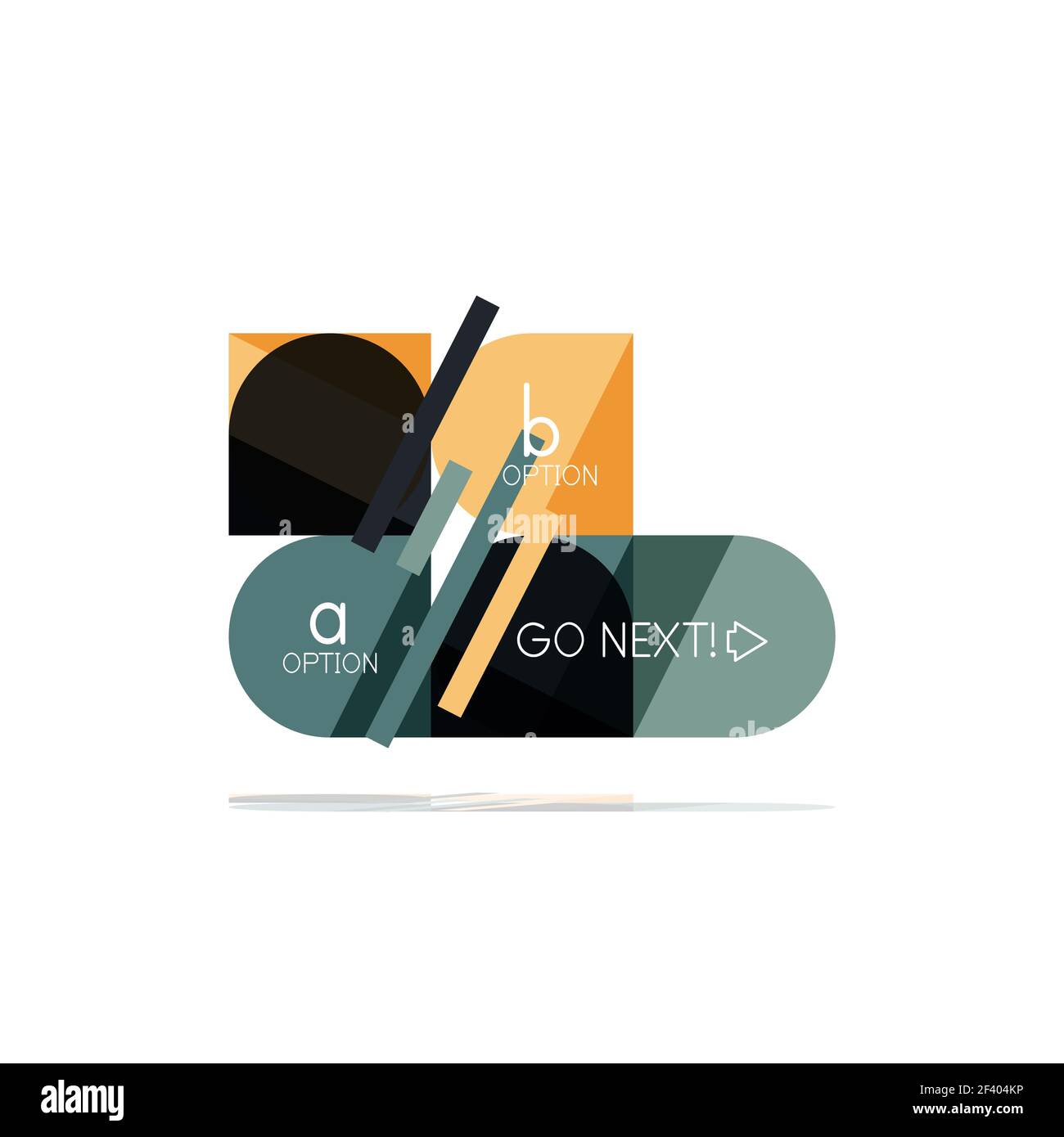 Opzione minima piatta pulita astratta punto elemento di disegno infografico, forme geometriche - quadrati rotondi, cerchi e linee layout con testo campione. Elemento di progettazione infografica, forme geometriche, quadratini rotondi, cerchi e linee con testo di esempio, per presentazioni aziendali o Web, pulsanti di app o di interfaccia Foto Stock