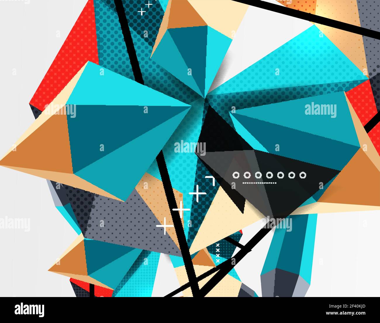 3d elementi poligonali sfondo astratto. elementi poligonali 3d sfondo astratto, vettore testurizzato modello moderno Illustrazione Vettoriale