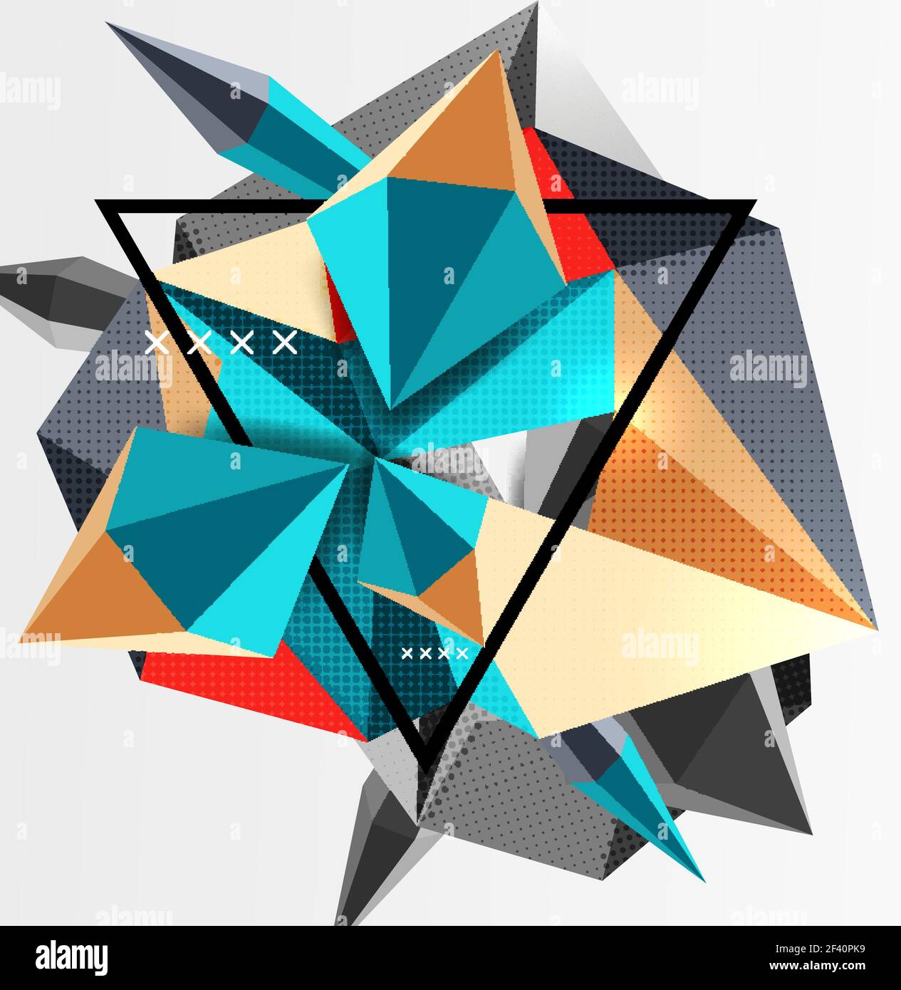 3d elementi poligonali sfondo astratto. elementi poligonali 3d sfondo astratto, vettore testurizzato modello moderno Illustrazione Vettoriale