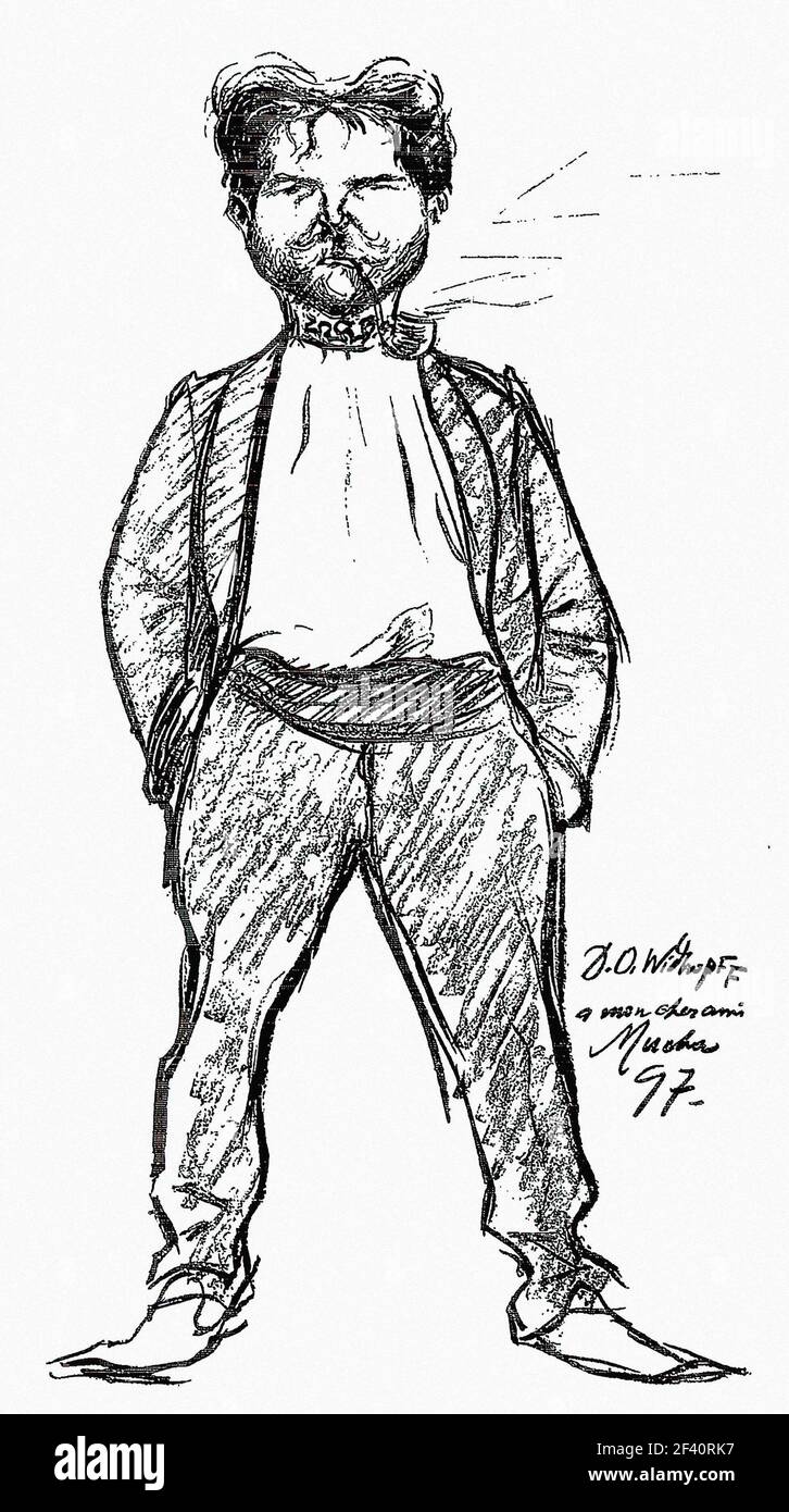 Alfons Mucha - Ritratto carica 1897 Foto Stock