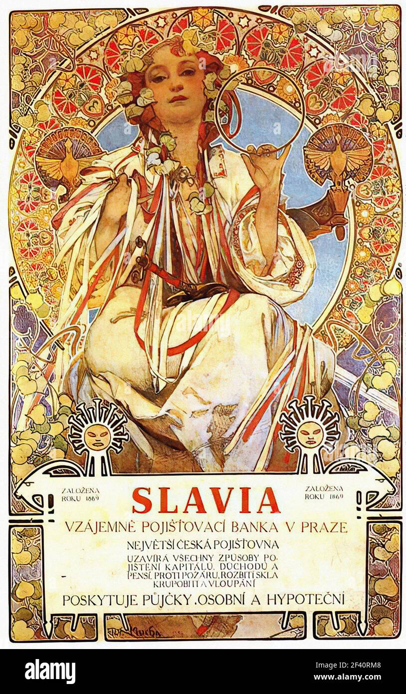 Alfons Mucha - Slavia 1896 Foto Stock
