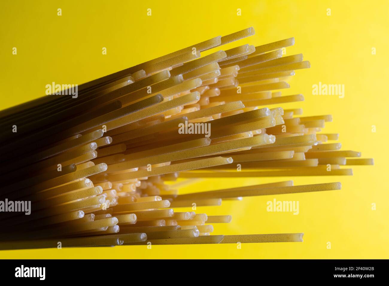 vista ravvicinata dalla cima degli spaghetti Foto Stock