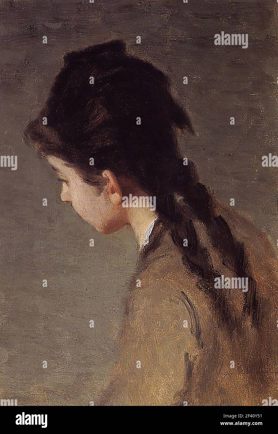 EVA Gonzalès - Ritratto Jeanne Eva Gonzalès Profilo Foto Stock