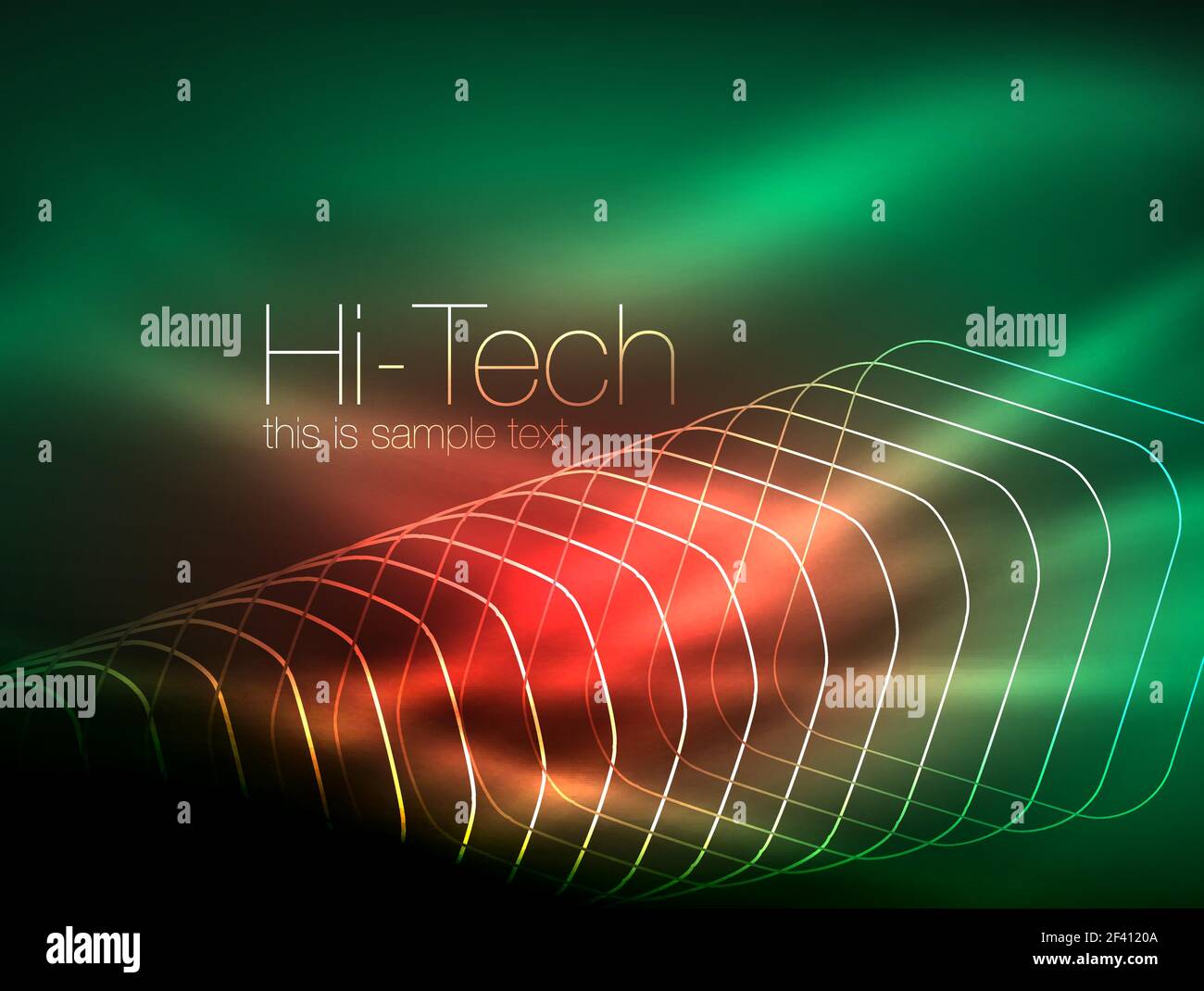 Il Neon incandescente piazze di contorno nel buio. Il Neon incandescente piazze di contorno nel buio, luce brillante effetto magico, geometrico modello minimo. Illustrazione Vettoriale Illustrazione Vettoriale