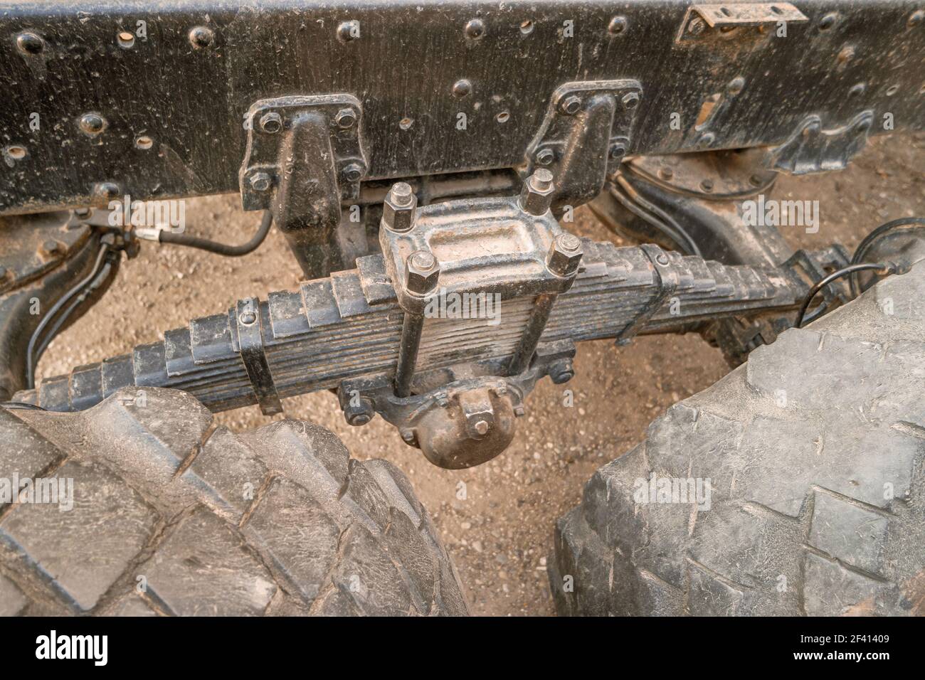 Molla a balestra del vecchio cingolo Foto Stock