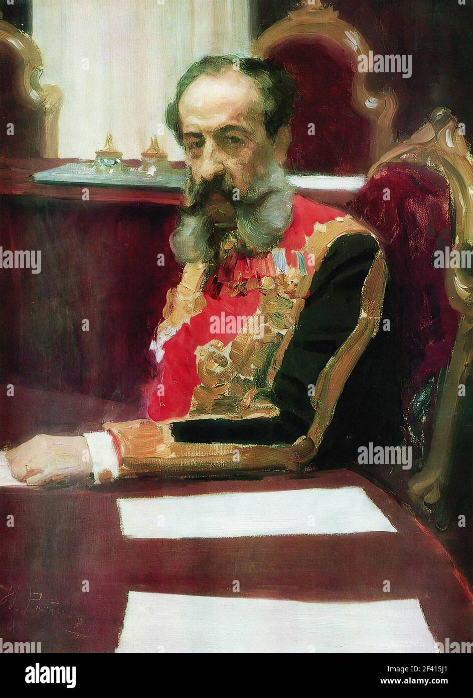 Ilya Repin - Ritratto Stato membro Consiglio Gran Chamberlain Principe Mikhail Sergeyevich Volkonsky 1903 Foto Stock
