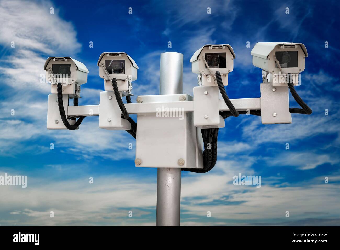 Monitoraggio TVCC telecamere di sicurezza. Foto Stock