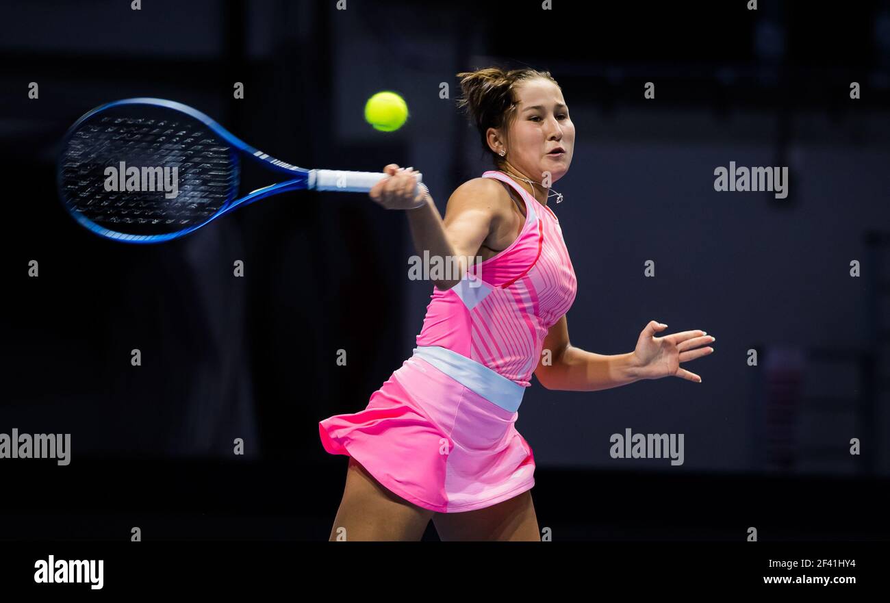 Kamilla Rakhimova della Russia durante il primo round del St Petersburg Ladies Trophy 2021, WTA 500 torneo di tennis il 16 marzo 2021 presso la Sibur Arena di San Pietroburgo, Russia - Photo Rob Prange / Spain DPPI / DPPI / LiveMedia Foto Stock