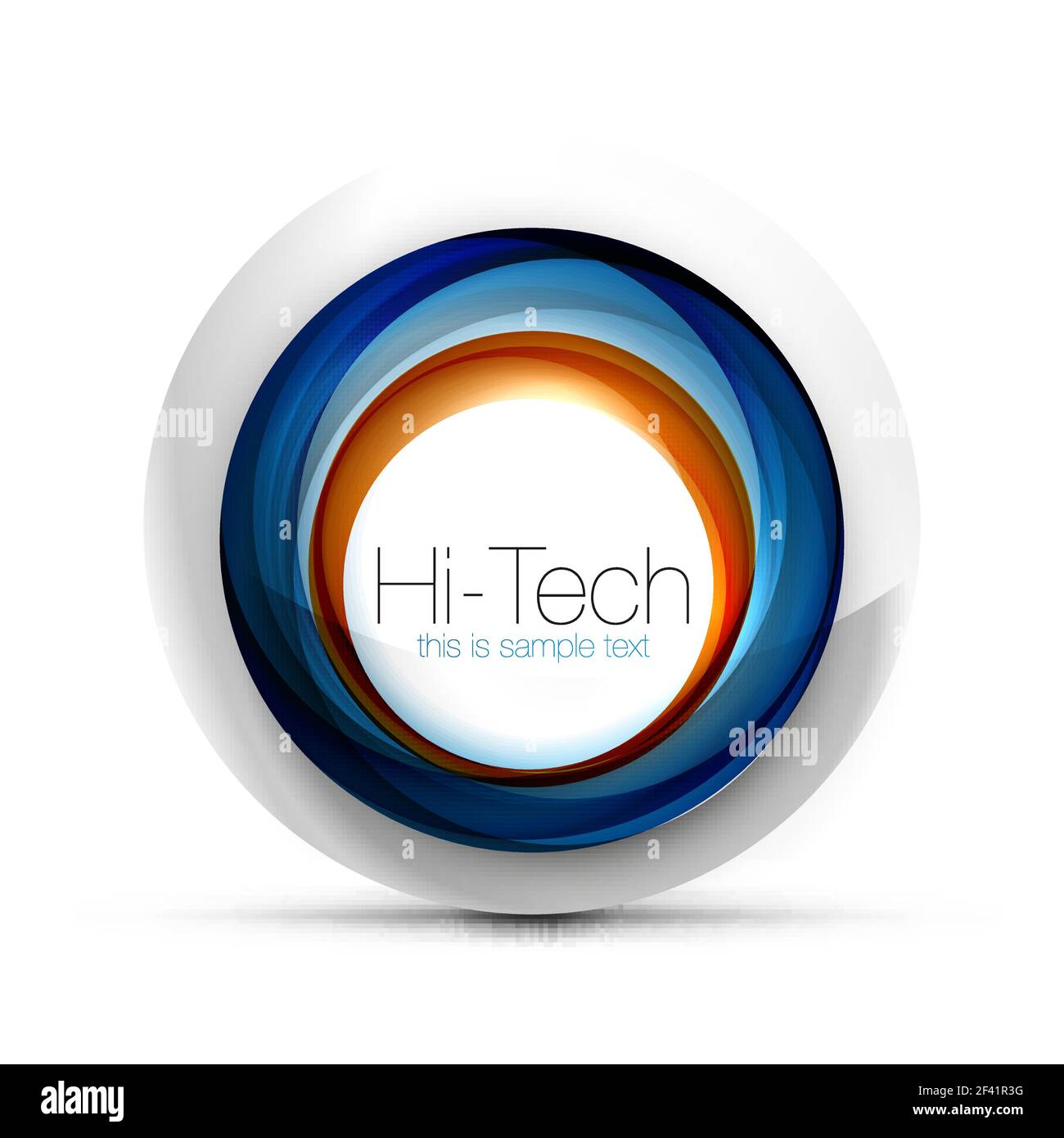 Digital sfera techno banner web, pulsante o icona con testo. Lucidi a colori di turbolenza cerchio astratto, design hi-tech simbolo futuristico con anelli di colore grigio e l'elemento metallico. Digital sfera techno banner web, pulsante o icona con testo. Lucidi a colori di turbolenza cerchio astratto, design hi-tech simbolo futuristico con anelli di colore grigio e l'elemento metallico. Illustrazione Vettoriale Illustrazione Vettoriale