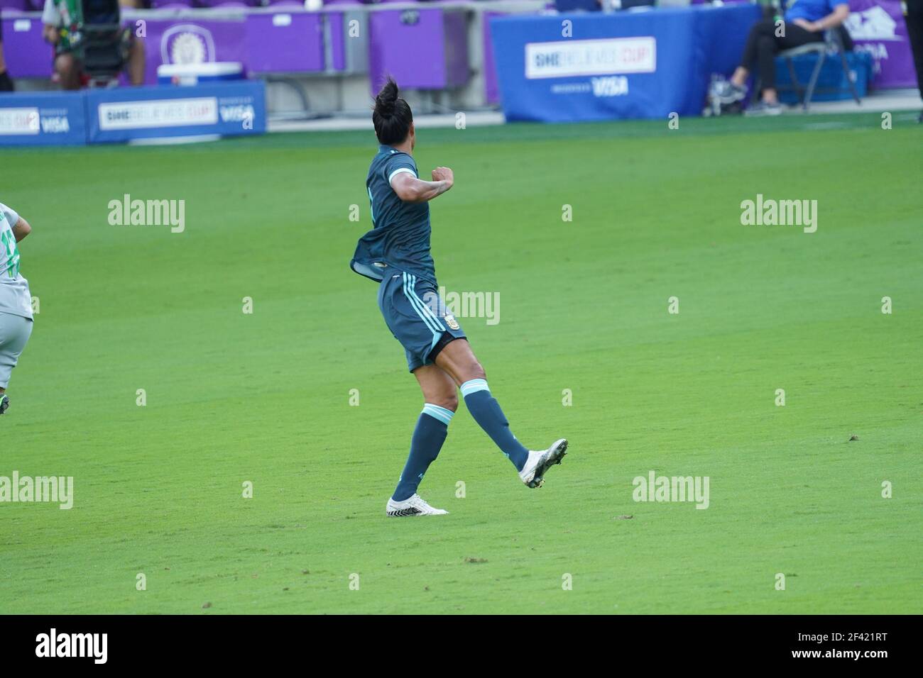 Orlando, Florida, USA, 18 febbraio 2021, Brasile affrontare l'Argentina durante la SheBelieves Cup all'Exploria Stadium (Photo Credit: Marty Jean-Louis) Foto Stock