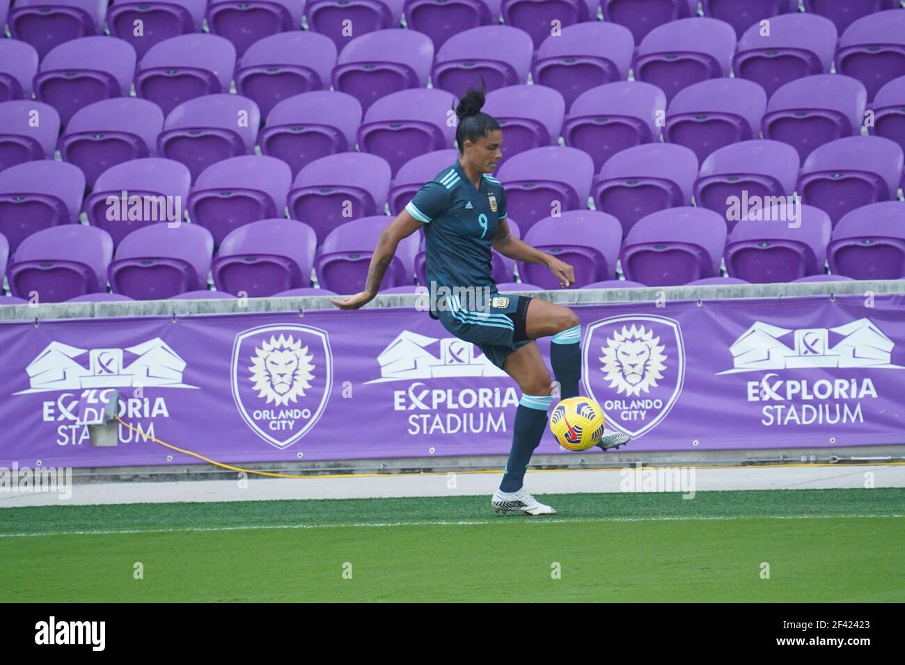 Orlando, Florida, USA, 18 febbraio 2021, Brasile affrontare l'Argentina durante la SheBelieves Cup all'Exploria Stadium (Photo Credit: Marty Jean-Louis) Foto Stock