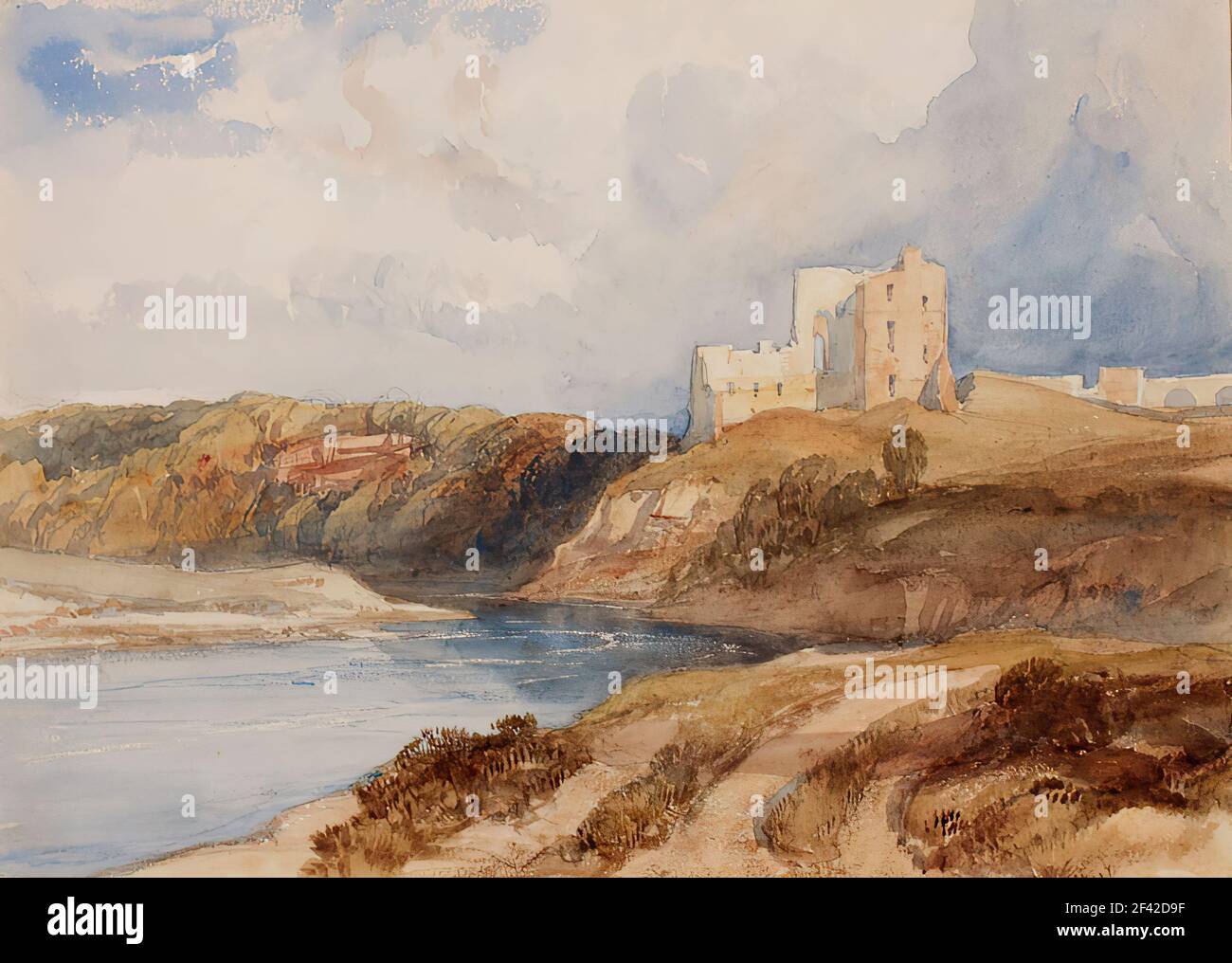 William Leighton Leitch - Castello di Northumberland Norham Foto Stock William Leighton Leitch - Castello di Northumberland Norham Foto Stock