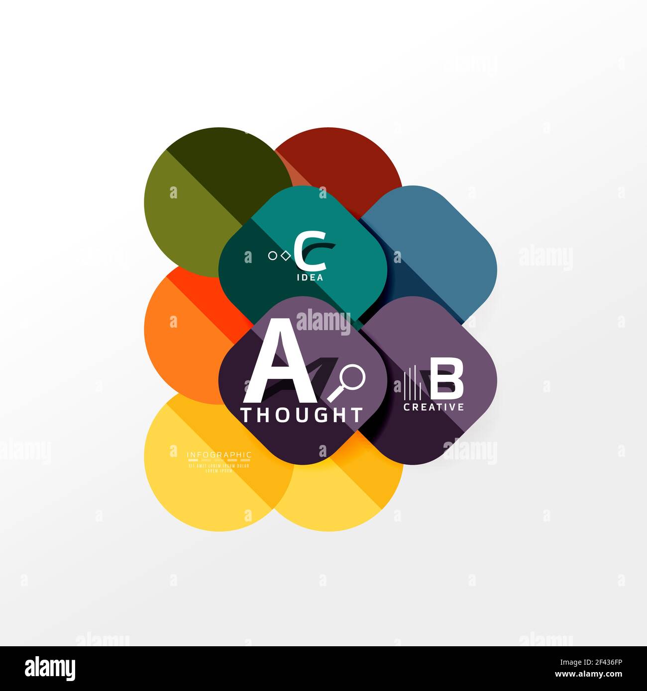 Banner opzione infografica. Banner geometrico infografico, informazioni sulla carta a b c diagramma opzionale creato con forme di colore. Illustrazione vettoriale Illustrazione Vettoriale