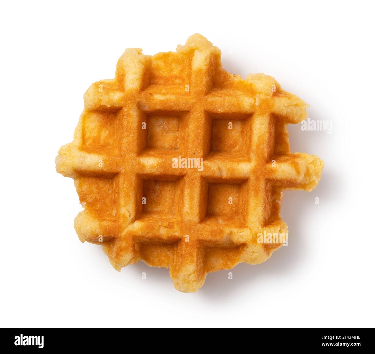 Waffle su sfondo bianco. Vista dall'alto Foto Stock