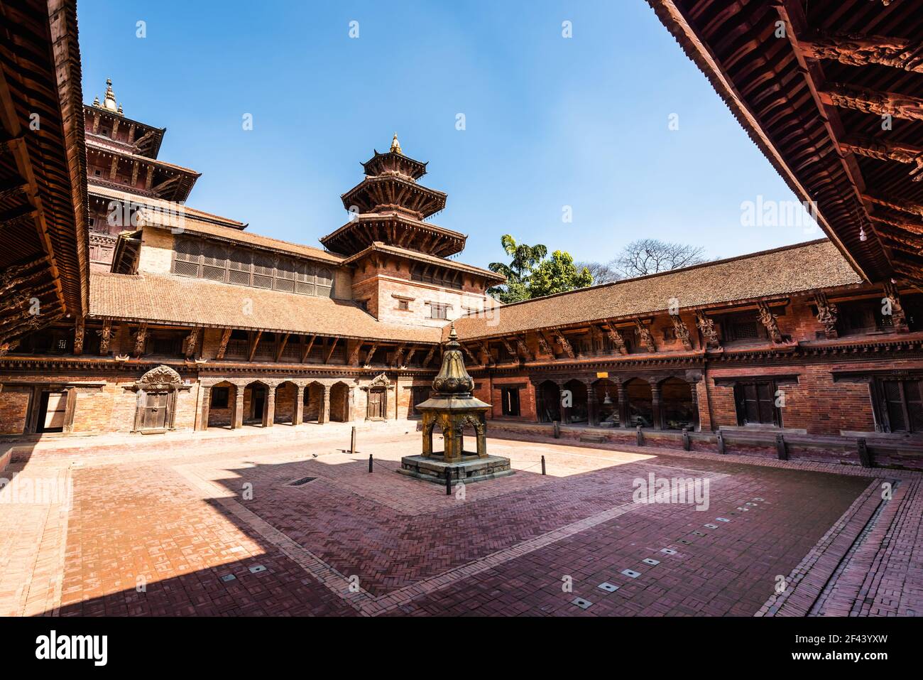 Piazza durbar a Patan, antica città nella valle di Kathmandu, Nepal. Foto Stock