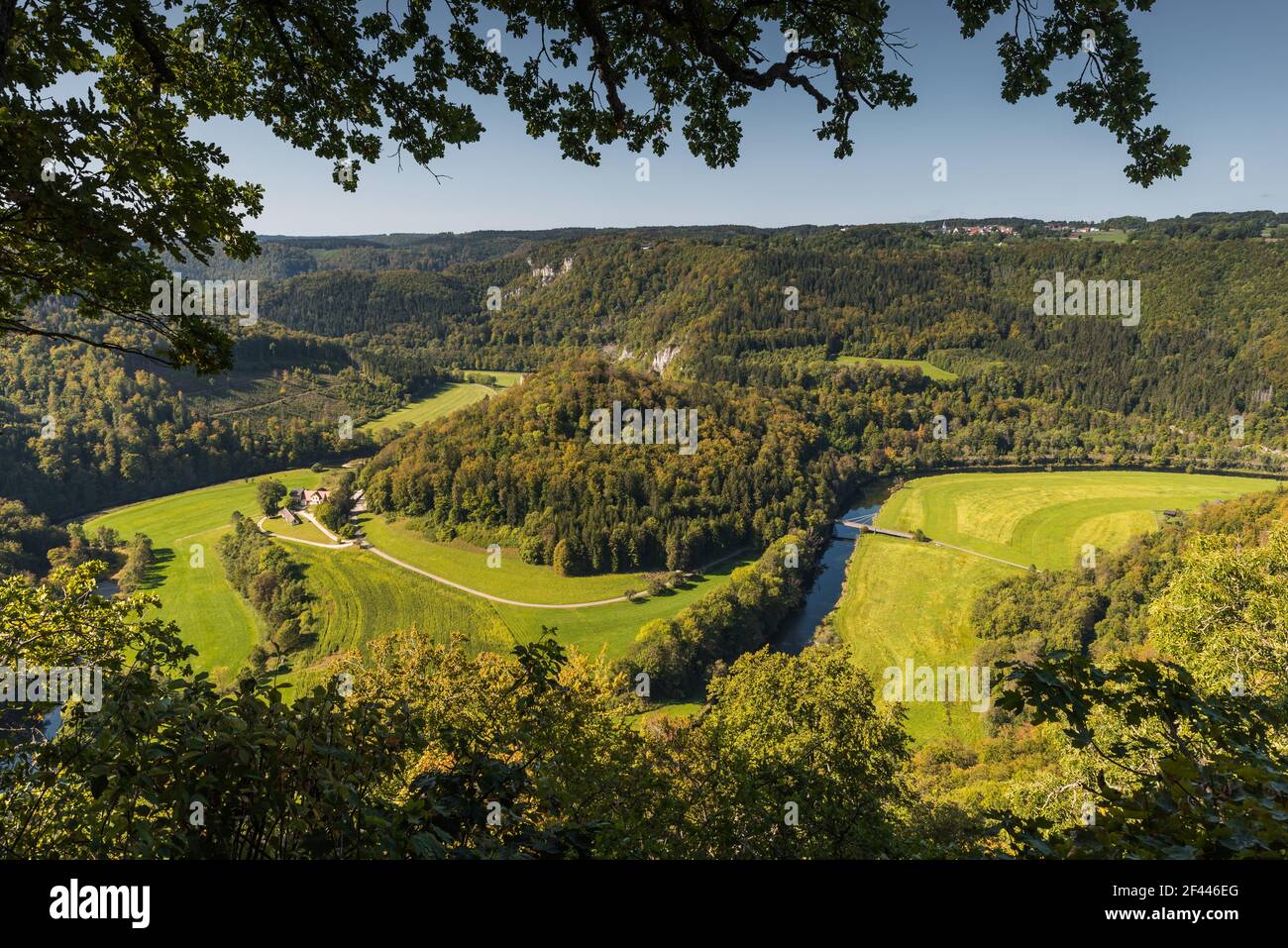 Vista sull'alta valle del Danubio Foto Stock