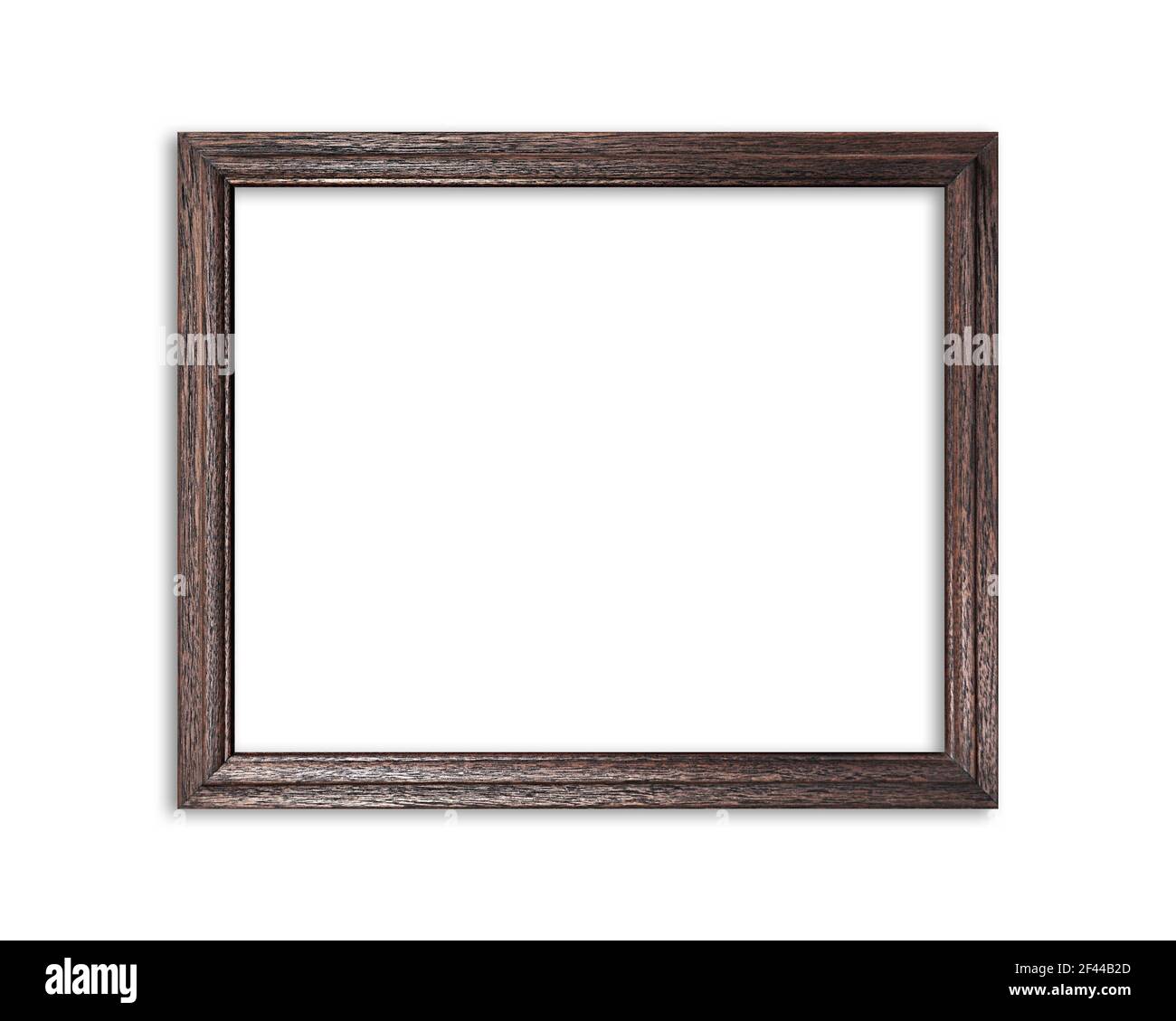 Cornice in legno isolata su sfondo bianco Foto Stock