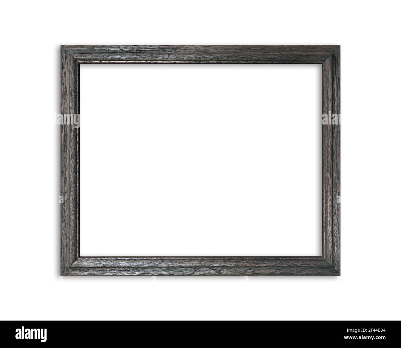 Cornice in legno isolata su sfondo bianco Foto Stock